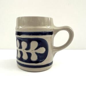 Colonial Williamsburg Stoneware Tavern Stein Mug Cobalt Blue Salt Glaze Stamped